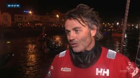 Yannick Bestaven, vainqueur du Vendée Globe, à son arrivée aux Sables-d'Olonne (Vendée), le 28 janvier 2021.