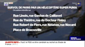 Paris: des rues du 15e arrondissement fermées ce dimanche en raison d'un survol d'un hélicoptère