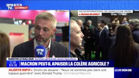 Salon de l'agriculture: "On a trouvé un président assez à l'écoute", affirme Quentin Le Guillous, secrétaire général des Jeunes Agriculteurs, après sa rencontre avec Emmanuel Macron