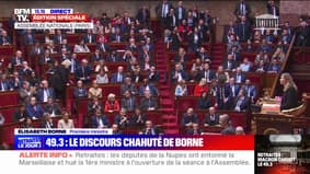 Retraites: Élisabeth Borne dénonce "le mutisme" des députés du Rassemblement National