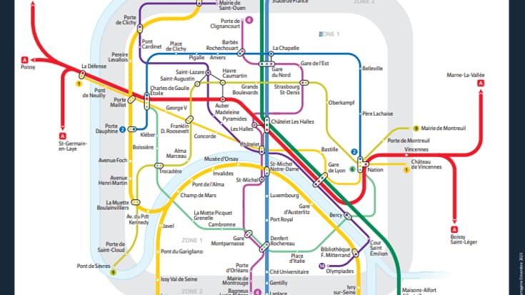Le plan des lignes de métro et RER ouvertes toute la nuit pour le réveillon du Nouvel an.