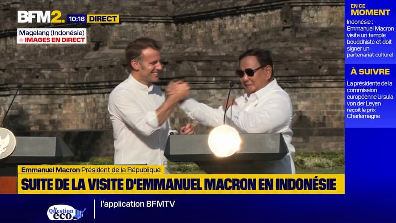 Emmanuel Macron signe un partenariat culturel avec l'Indonésie