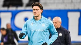 Leonardi Balerdi avant le match OM-Monaco (1-0, L1), le 14 décembre 2025