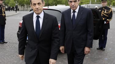 Nicolas Sarkozy et François Fillon lors d'un déplacement commun en 2012
