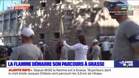 JO 2024: la flamme olympique poursuit son parcours dans les rues de Grasse