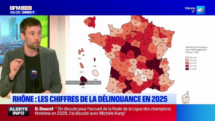 Homicides, vols, drogues : les chiffres de la délinquance dans le Rhône en 2025