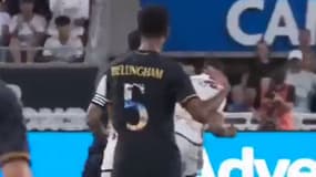La réaction Jude Bellingham à la passe exquise de Toni Kroos vers Vinicius lors du match amical Juventus-Real Madrid (3-1), le 2 août 2023