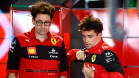 Mattia Binotto et Charles Leclerc