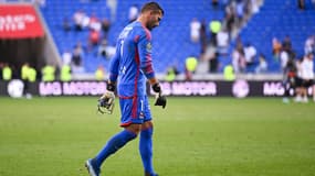 Anthony Lopes le 08/10/2023 lors du match de Ligue 1 OL-Lorient