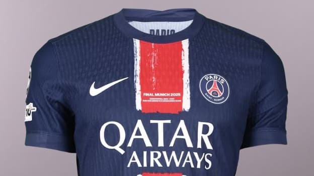 Le maillot porté par Marquinhos lors de la finale de la Ligue des champions face à l'Inter, le 31 mai 2025.