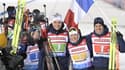 Lou Jeanmonnot, Emilien Jacquelin, Justine Braisaz-Bouchet et Quentin Fillon-Maillet lors du relais mixte d'Östersund, le 25 novembre 2023.