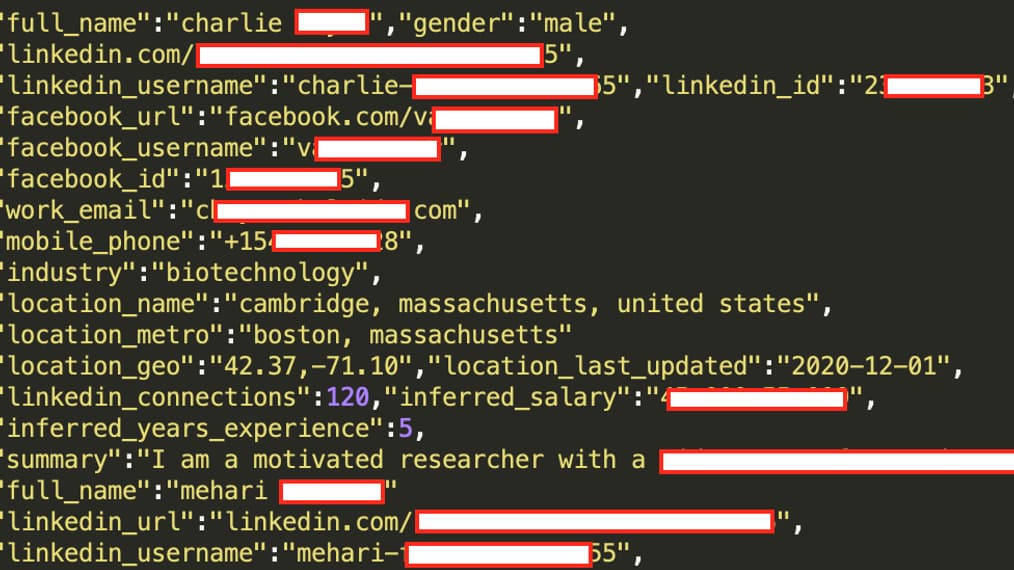 Le pirate a posté un échantillon de données d'un million d'utilisateurs.