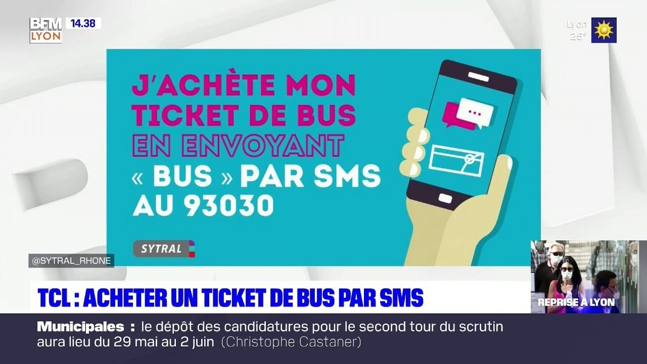 ticket de bus tcl par sms