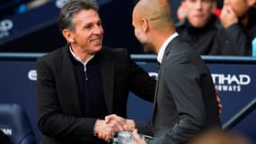 Claude Puel et Pep Guardiola
