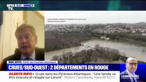 Pyrénées-Atlantiques: le niveau de la Nive "va être au plus haut à 23h07", selon le préfet