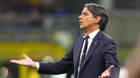 Simone Inzaghi lors du match Inter Milan-Lazio Rome (2-2, Serie A), le 18 mai 2025