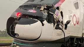 Une motrice de TGV endommagée après avoir percuté un arbre sur la LGV Sud-Est, suite à des orages le mercredi 31 juillet