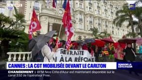 Cannes: la CGT mobilisée devant le Carlton