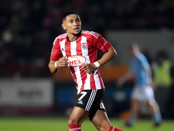 Demetri Mitchell lors du match Exeter City-Nottingham Forest (2-2, 2 t.a.b. 4, FA Cup), le 11 février 2025