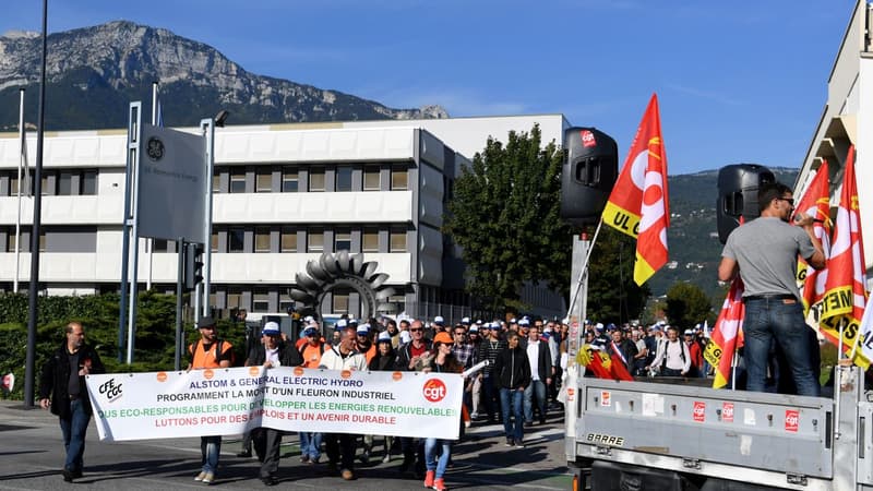 Les salariés de GE/Hydro Alstom à Grenoble 