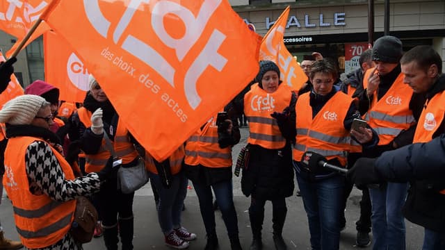 Des salariés manifestaient en janvier 2017.
