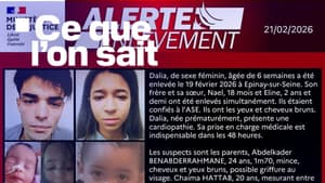 Une alerte enlèvement a été déclenché, ce samedi 21 février, après l'enlèvement simultané de Dalia, de sexe féminin, âgée de 6 semaines et de son frère et de sa sœur, Nael, 18 mois et Eline, 2 ans et demi