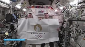 Jeux olympiques: le passage de relais symbolique entre l'astronaute japonais Akihiko Hoshide et Thomas Pesquet