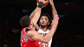 Derrick Rose (New York Knicks) a passé 17 points à ses anciens coéquipiers des Chicago Bulls ce jeudi au Madison Square Garden (104-89).