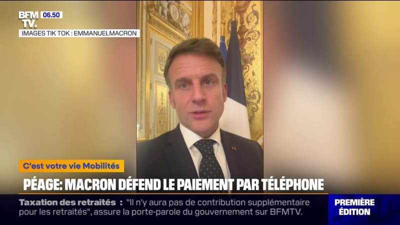 Péage: Emmanuel Macron répond à un influenceur et défend le paiement par téléphone