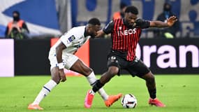 Moffi et Mbemba lors d'OM-Nice, 5 février 2023