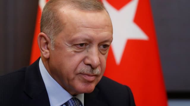 Le président Recep Tayyip Erdogan lors de sa rencontre avec son homologue russe, Vladimir Poutine, le 22 octobre 2019