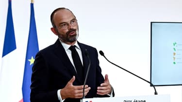 Le Premier ministre Edouard Philippe annonçant la levée de certaines restrictions du déconfinement, le 28 mai 2020
