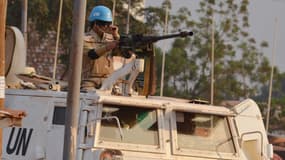 Un soldat marocain de la MINUSCA, la mission de l'ONU en République centrafricaine, en décembre 2015.