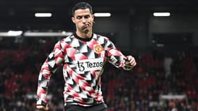 Cristiano Ronaldo à l'échauffement avant le match entre United et Tottenham, le 19 octobre 2022.