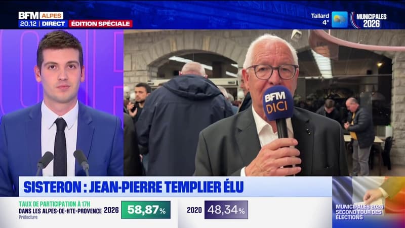 Jean-Pierre Templier (DVD), élu maire de Sisteron (Alpes-de-Haute-Provence) ce dimanche 22 mars à l'issue du second tour de l'élection municipale, prend la parole sur BFM DICI