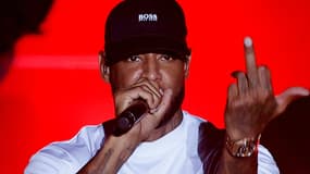 Booba, lors de son concert aux Francofolies de la Rochelle dans la nuit du 15 au 16 juillet 2022