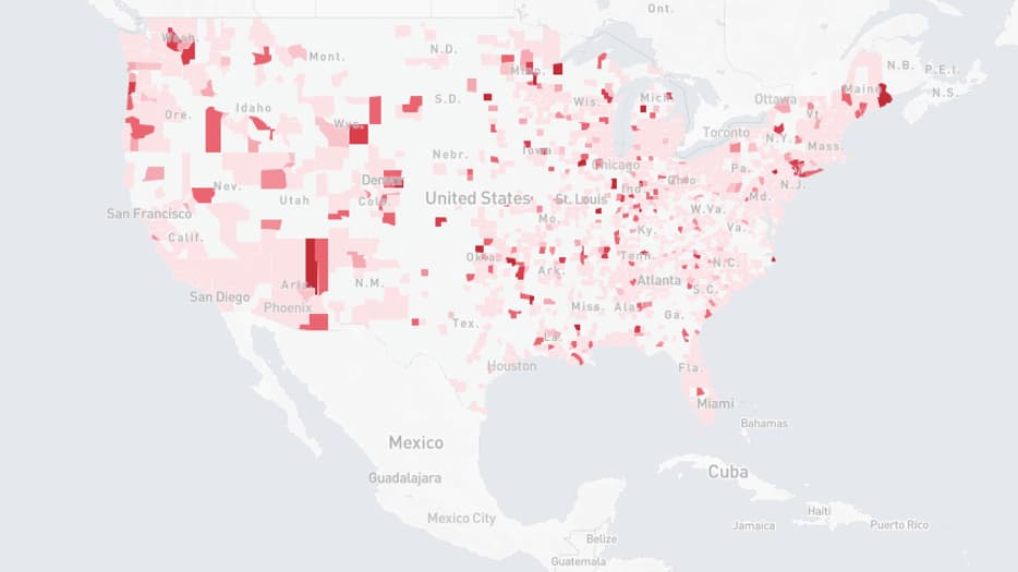 Le coronavirus cartographié grâce à des données Facebook et Google.