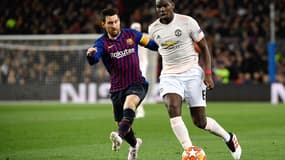 Paul Pogba (Manchester United) face à Lionel Messi (Barça)