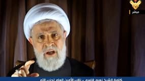 Naïm Qassem, numéro du Hezbollah, sur la chaîne de télévision du mouvement chiite, le 8 octobre 2024