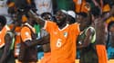 Seko Fofana célèbre la qualification de la Côte d'Ivoire pour les quarts de la CAN, le 29 janvier 2024