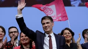Le nouveau premier secrétaire du Parti socialiste Olivier Faure, lors du 78e congrès du parti le 8 avril 2018 à Aubervilliers