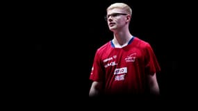 Félix Lebrun aux Championnats du monde de tennis de table, à Doha le 21 mai 2025