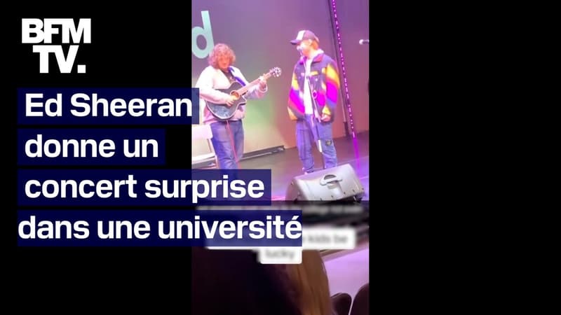 Regarder la vidéo  La superstar mondiale Ed Sheeran donne un concert surprise dans une université en Angleterre 