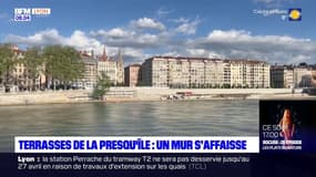 Terrasses de la Presqu'Île: un mur s'affaisse sur les quais à Lyon, le projet retardé