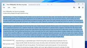 Résumés générés par IA sur Notepad.
