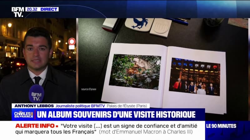 Emmanuel Macron a offert un album photo de 60 pages à Charles III, contenant des clichés pris au cours des deux premiers jours de la visite du roi en France
