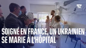 Un soldat ukrainien soigné en France se marie dans sa chambre d'hôpital
