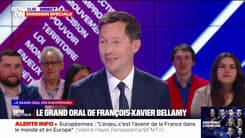 "Je respecte le fait qu'un ancien présient de la République ne souhaite pas s'engager dans la politique électorale et dire pour qui il votera", déclare François-Xavier Bellamy sur le soutien de Nicolas Sarkozy