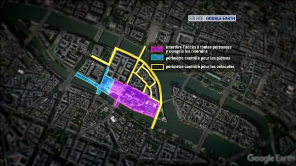 Le périmètre de sécurité a été allégé autour de Notre-Dame. Le périmètre de sécurité a été allégé autour de Notre-Dame.