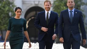 Meghan Markle et le prince Harry, en visite officielle en Irlande, avec le Premier ministre irlandais, Leo Varadkar